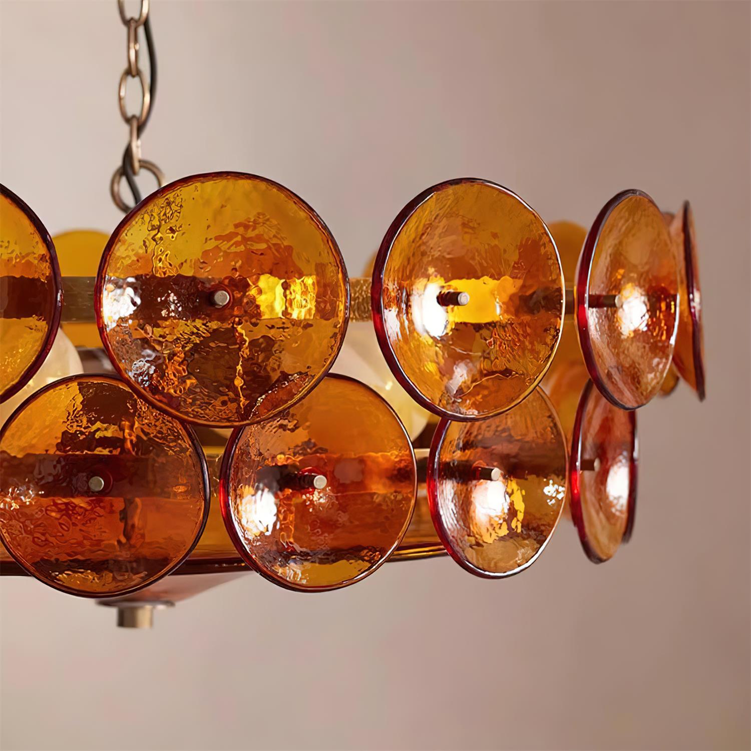 Ventilo Lustre Moderne en Verre Ambre - Neutralighting