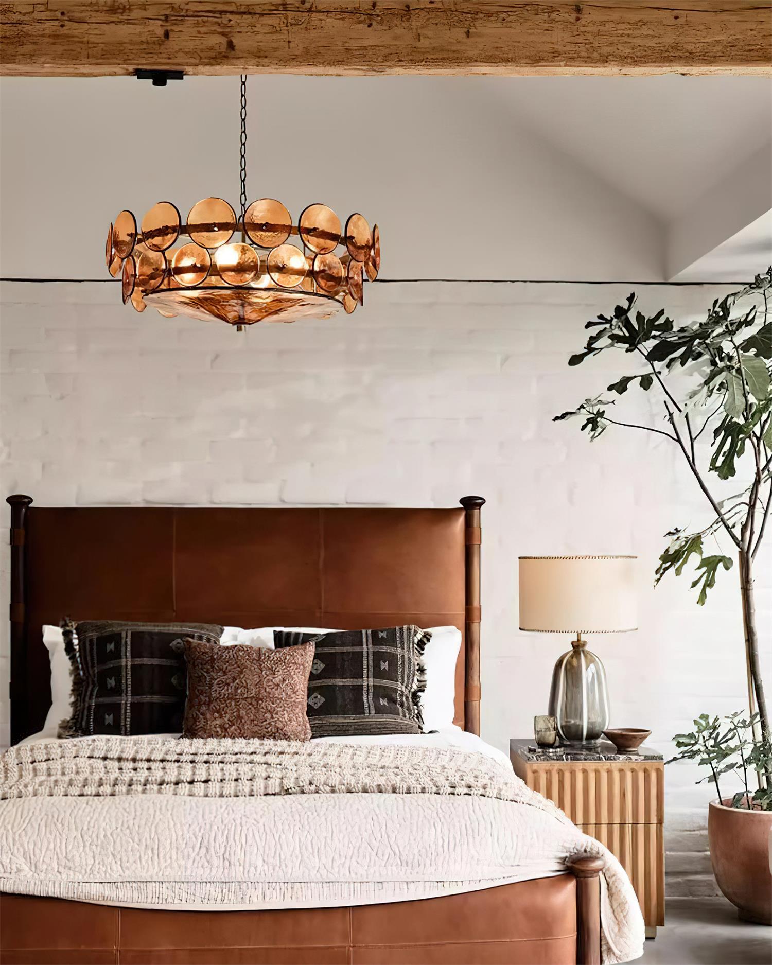 Ventilo Lustre Moderne en Verre Ambre - Neutralighting