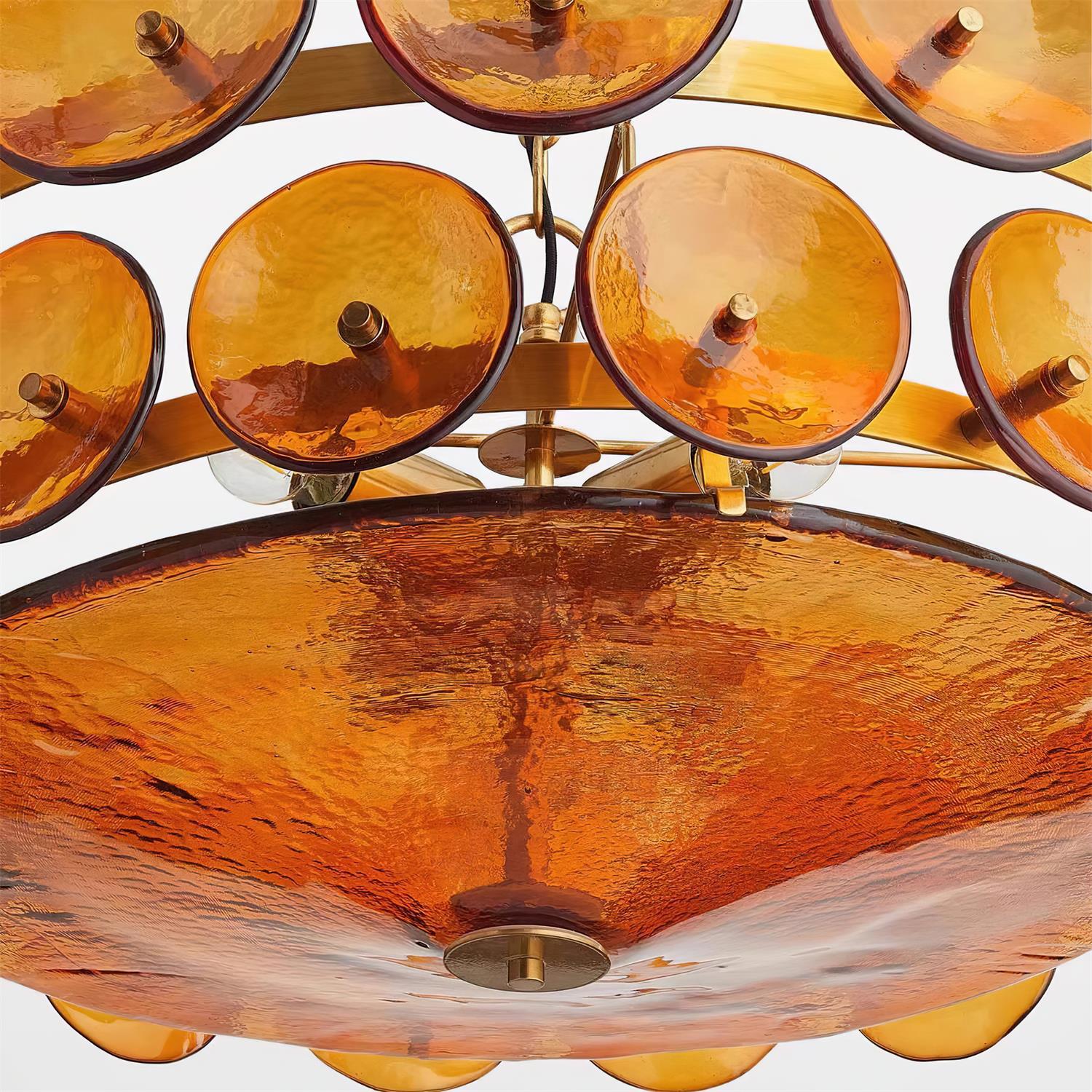 Ventilo Lustre Moderne en Verre Ambre - Neutralighting