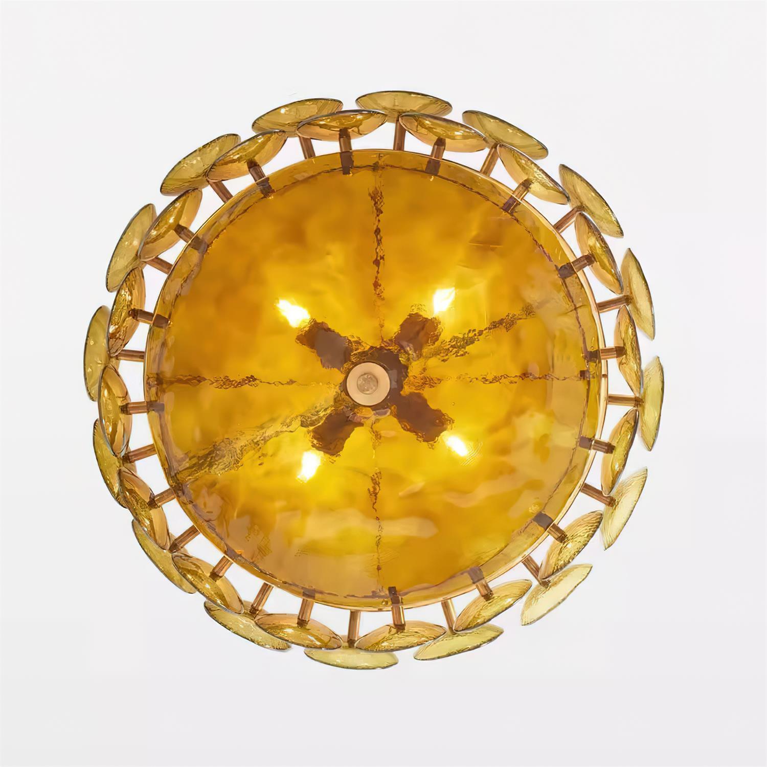 Ventilo Lustre Moderne en Verre Ambre - Neutralighting