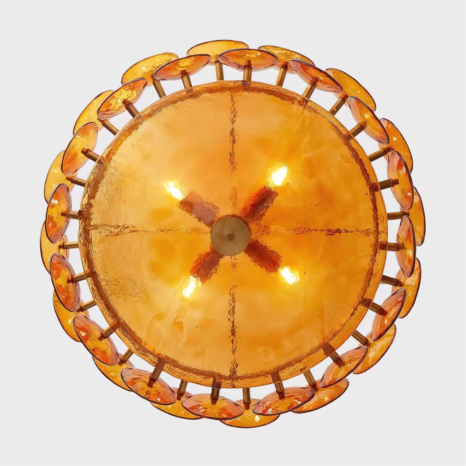 Ventilo Lustre Moderne en Verre Ambre - Neutralighting