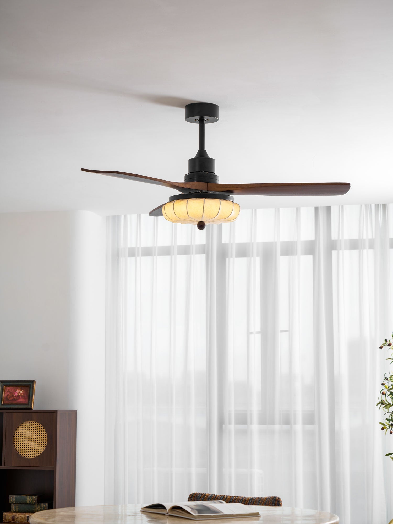 Lotus Bloom Ceiling Fan Light-Neutral Decor