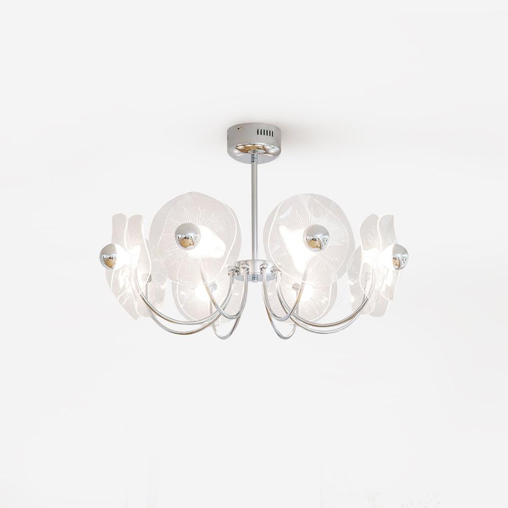 Lotus Lustre Chandelier Verre Courbé Élégant Moderne - Neutralighting