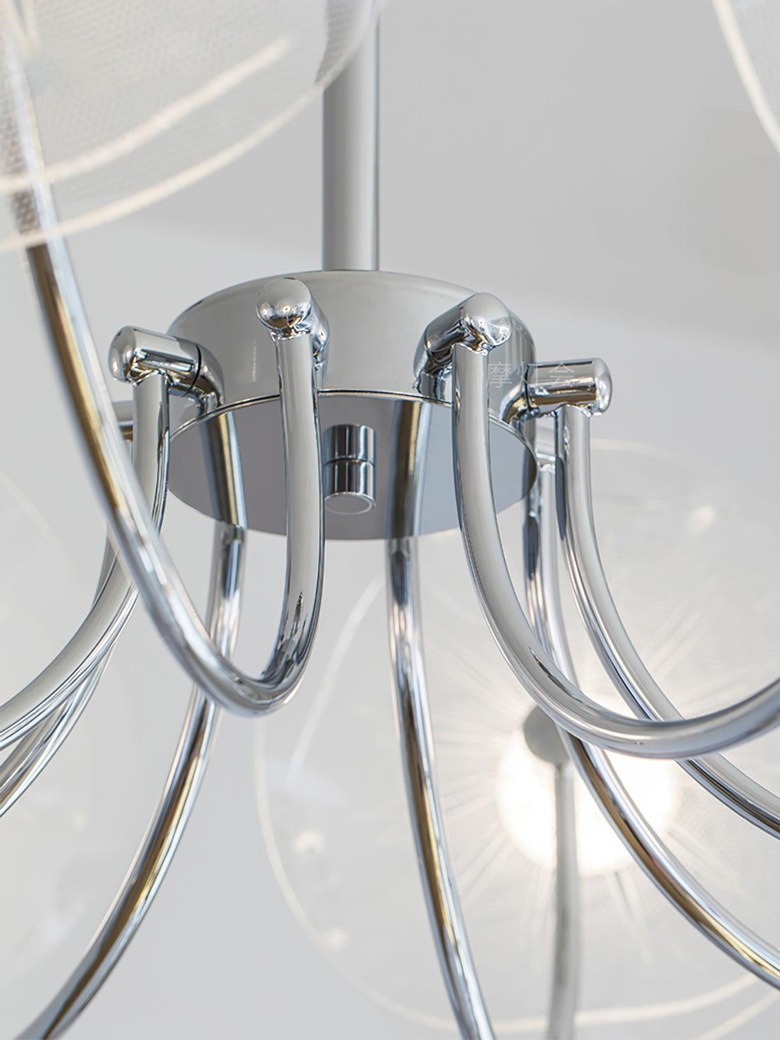 Lotus Lustre Chandelier Verre Courbé Élégant Moderne - Neutralighting