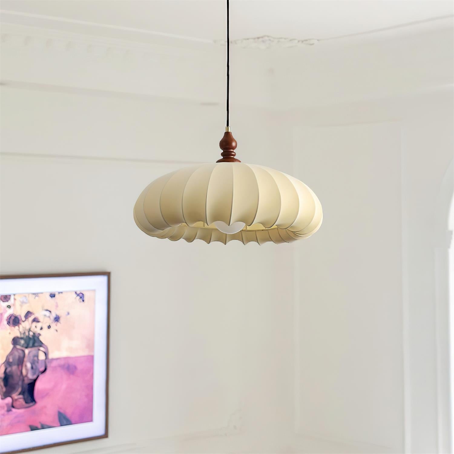 Lotus Lampe Pendante en Tissu Beige - Neutralighting