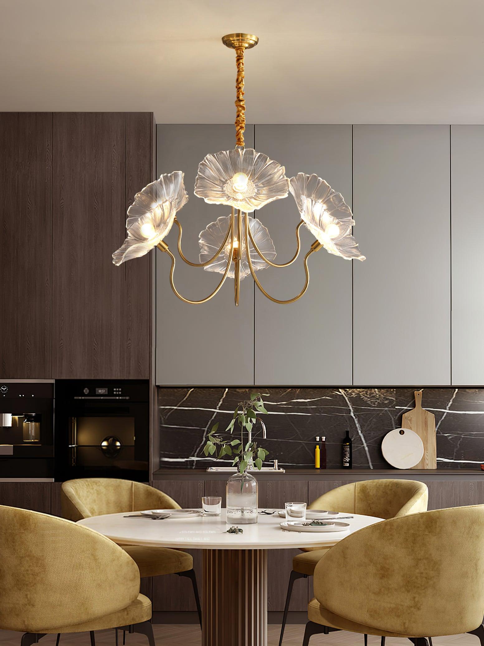 Lotus Leaf Glass Chandelier - Blowlighting