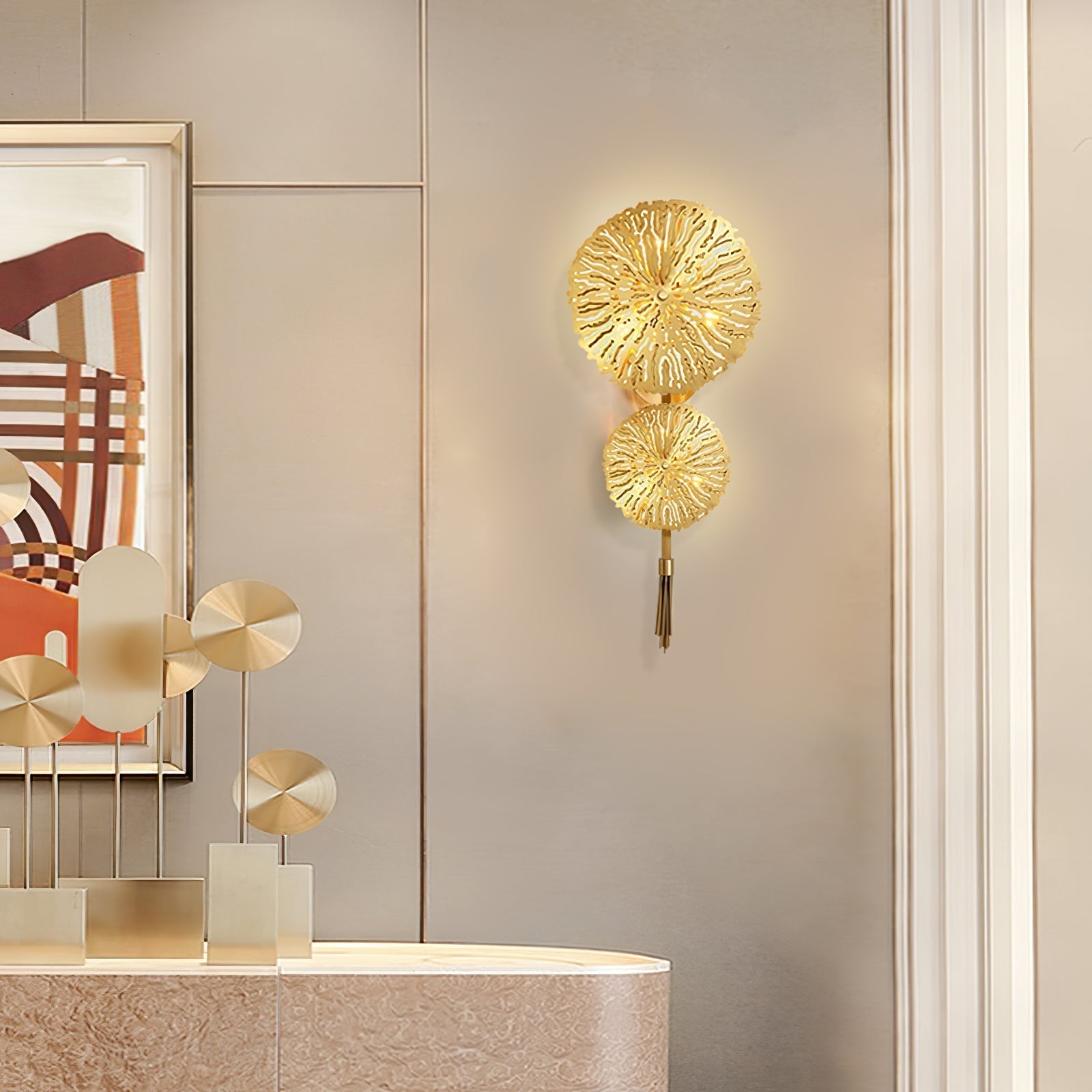 Lustra Applique Murale Feuille De Lotus En Laiton - Neutralighting