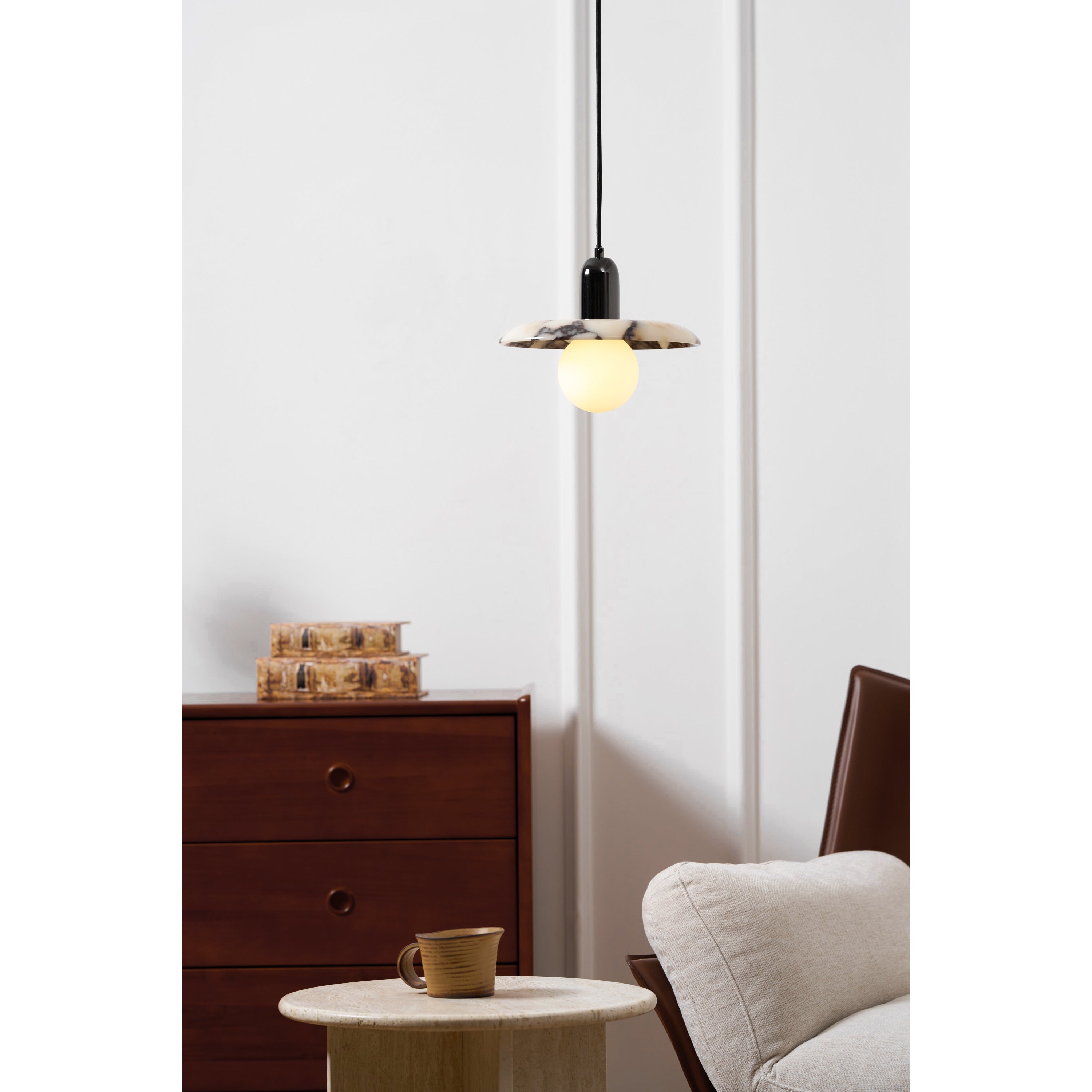 Ulcaran Modern Minimalist Marble Metal Pendant Lamp - Lamp Copper
