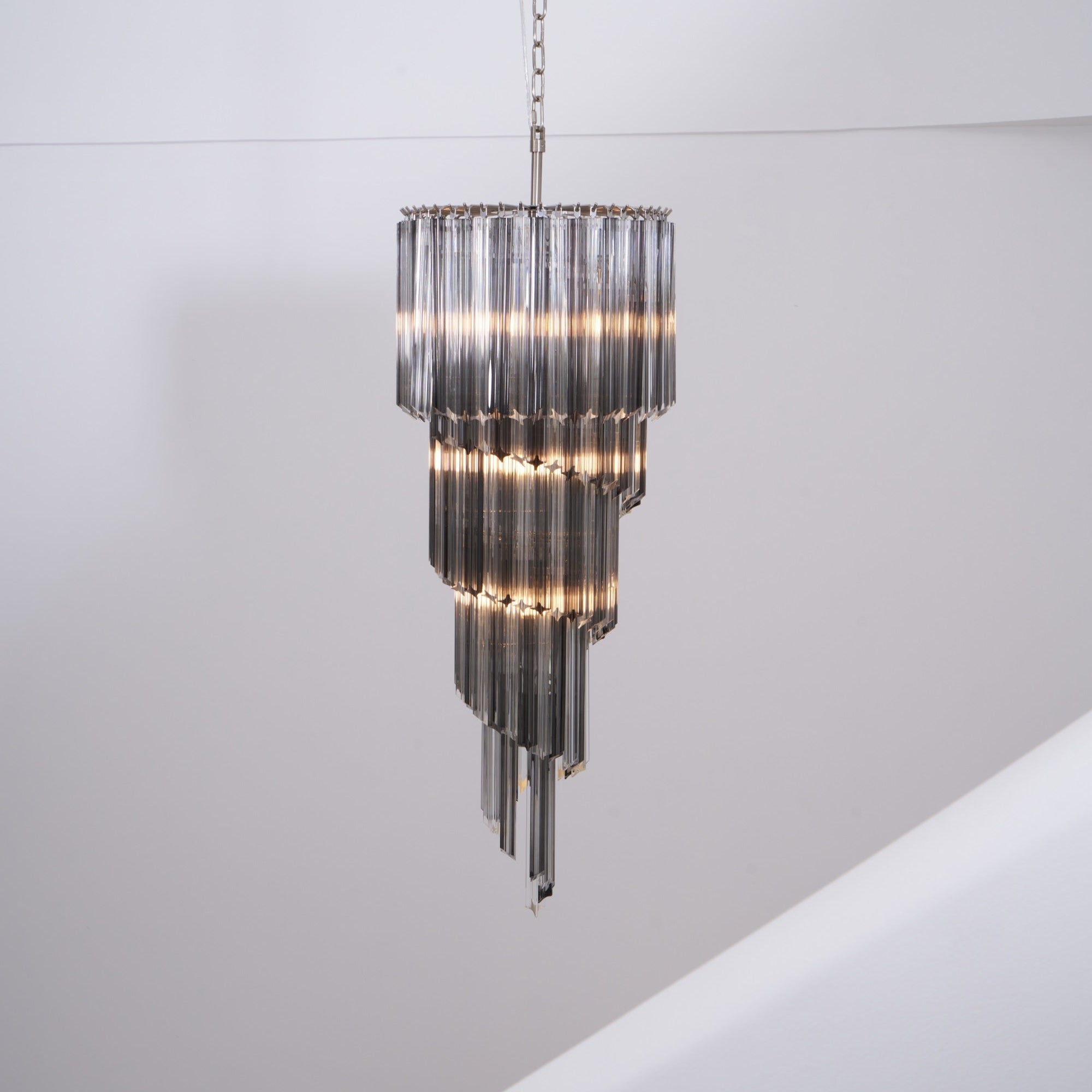 Aurora Chandelier Smoked Glass Spiral - Letslighting
