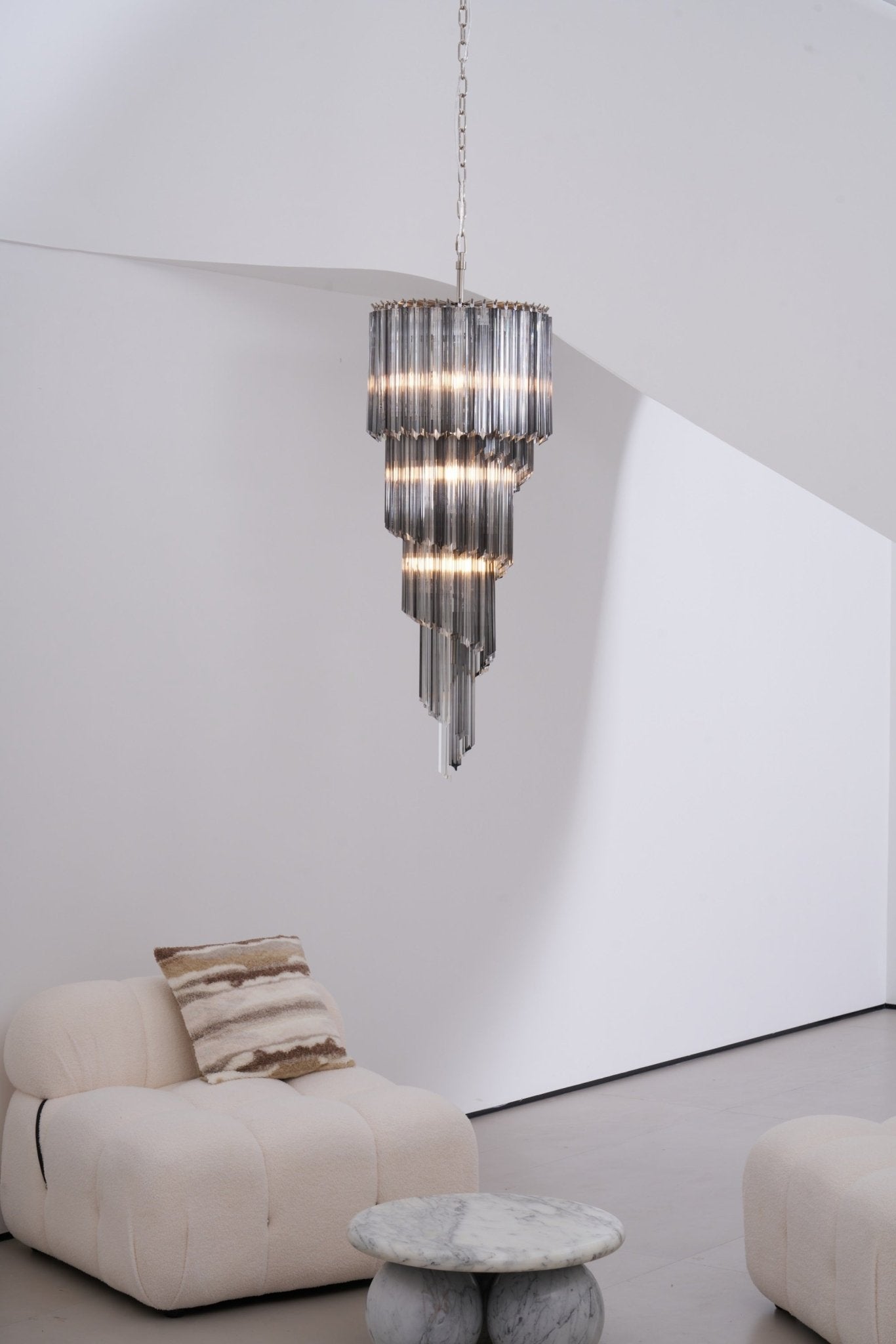 Aurora Chandelier Smoked Glass Spiral - Letslighting