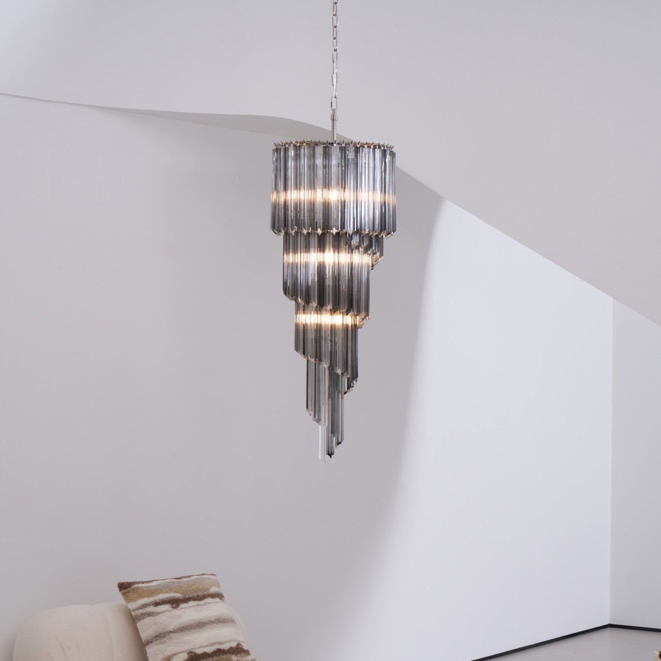 Aurora Chandelier Smoked Glass Spiral - Letslighting