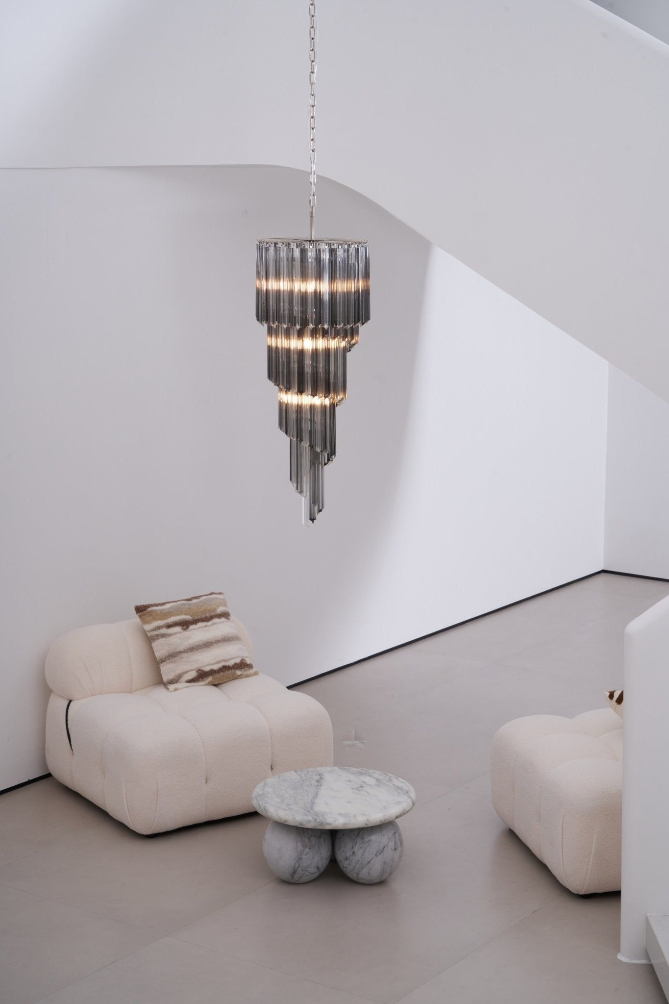 Aurora Chandelier Smoked Glass Spiral - Letslighting