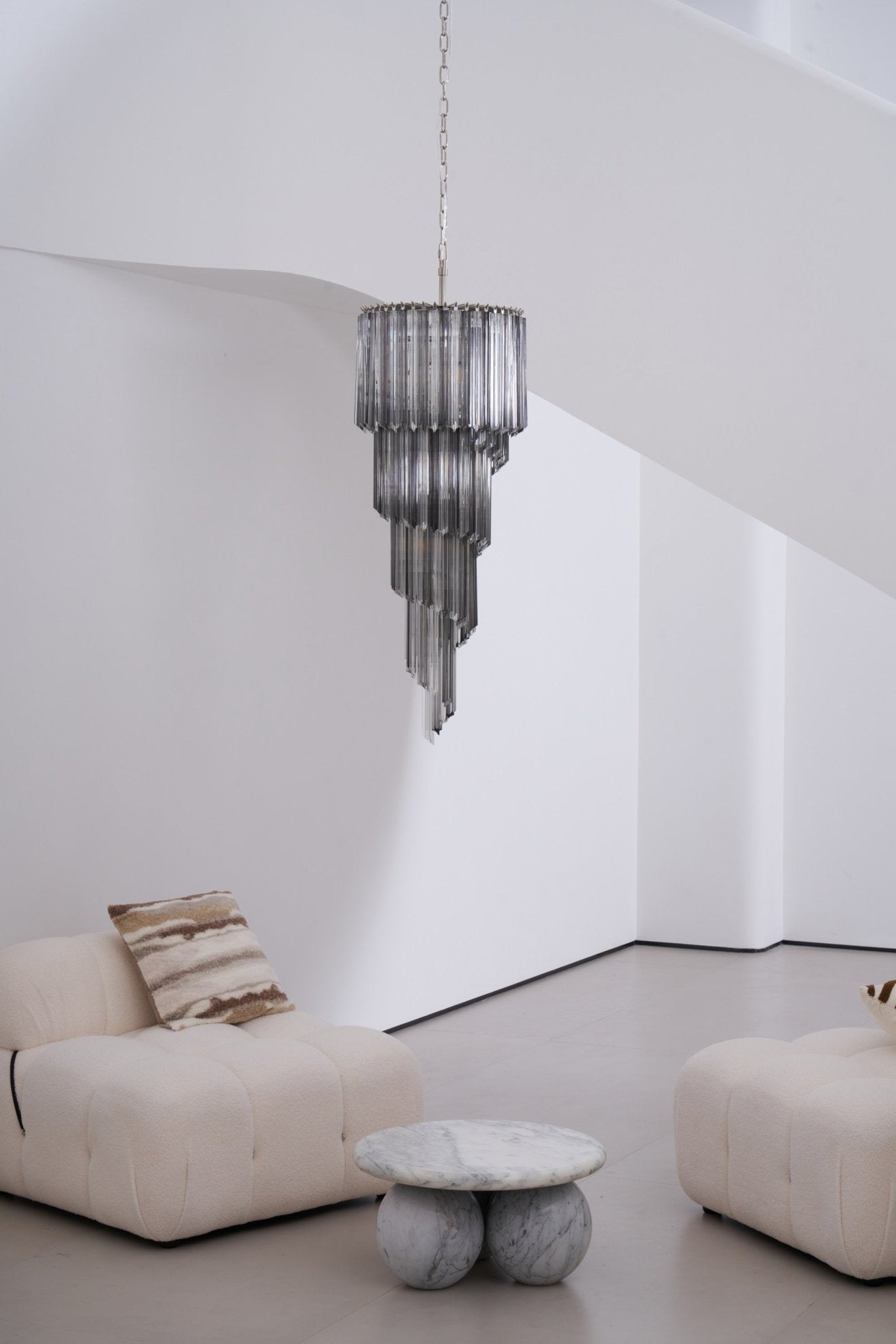 Aurora Chandelier Smoked Glass Spiral - Letslighting