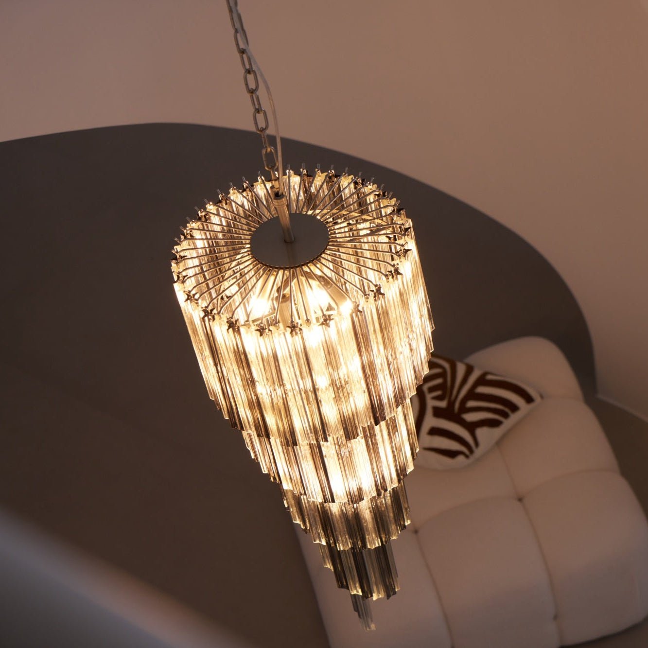 Aurora Chandelier Smoked Glass Spiral - Letslighting