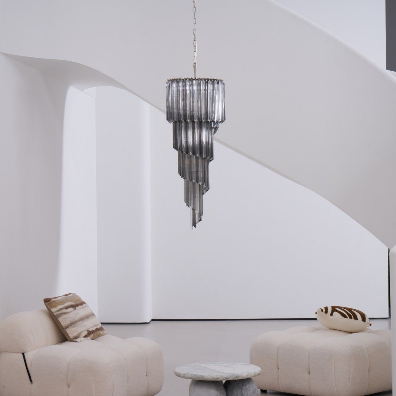 Aurora Chandelier Smoked Glass Spiral - Letslighting