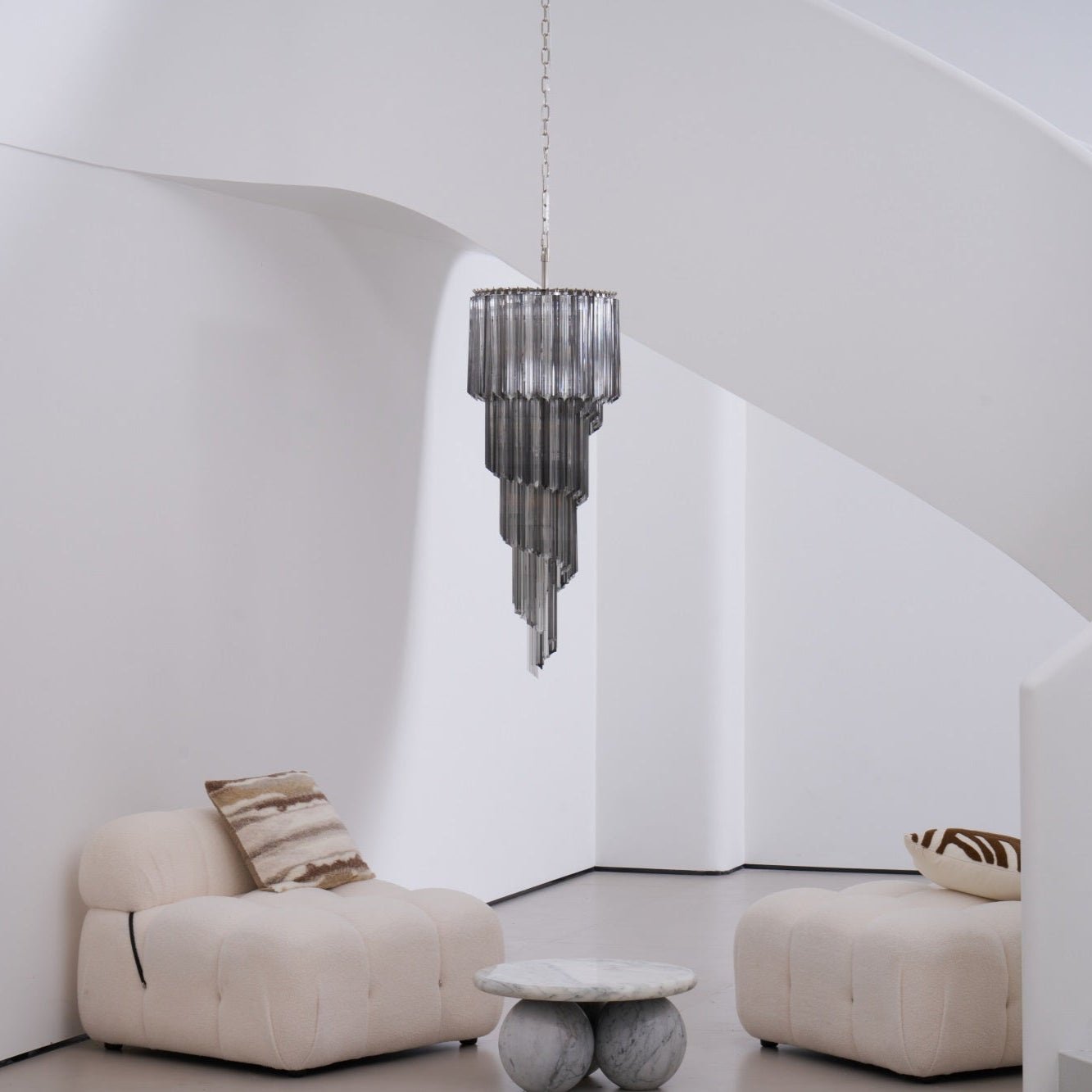Aurora Chandelier Smoked Glass Spiral - Letslighting