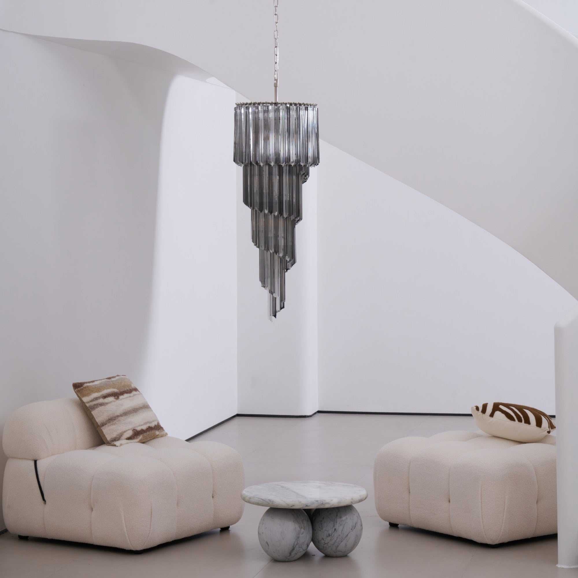 Aurora Chandelier Smoked Glass Spiral - Letslighting