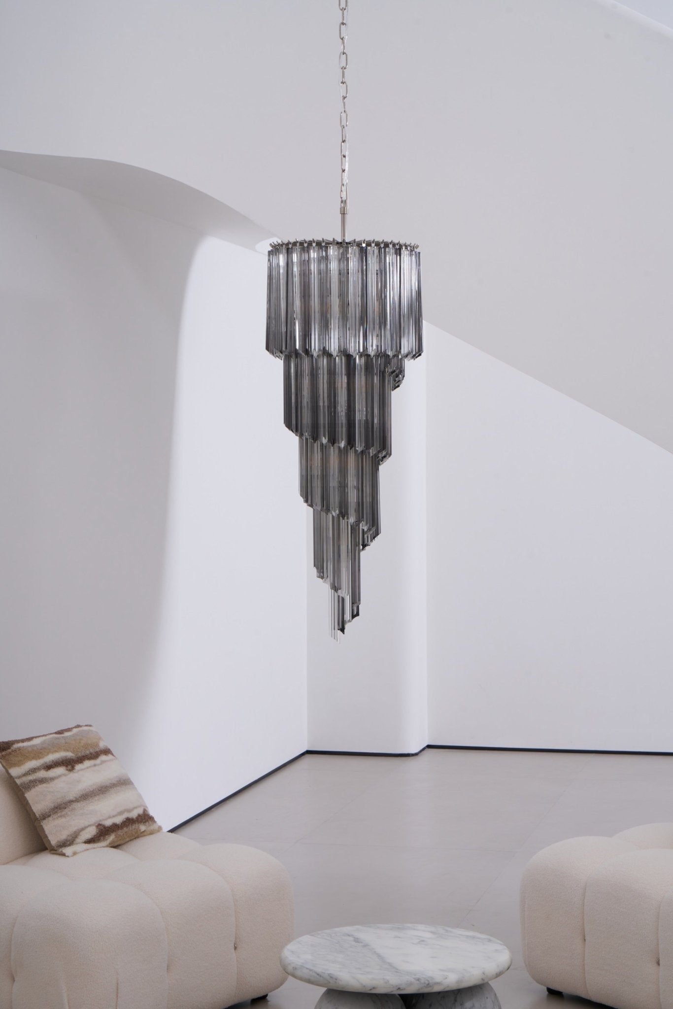 Aurora Chandelier Smoked Glass Spiral - Letslighting