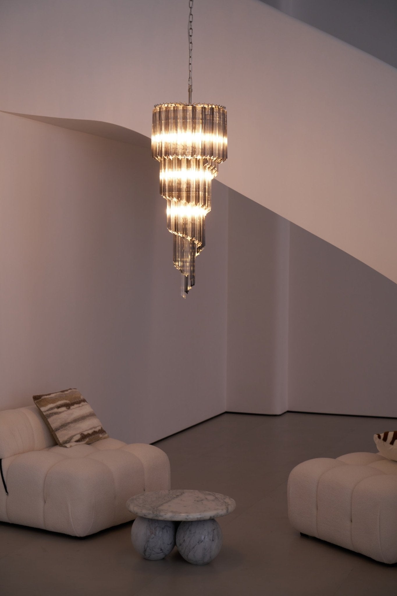 Aurora Chandelier Smoked Glass Spiral - Letslighting