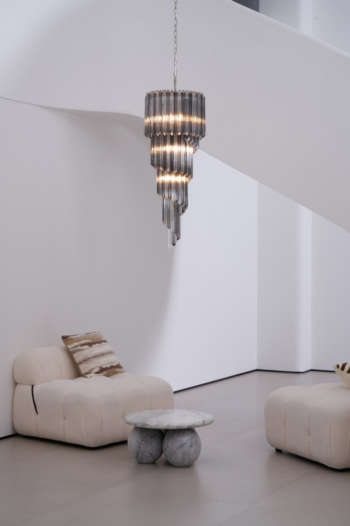 Aurora Chandelier Smoked Glass Spiral - Letslighting