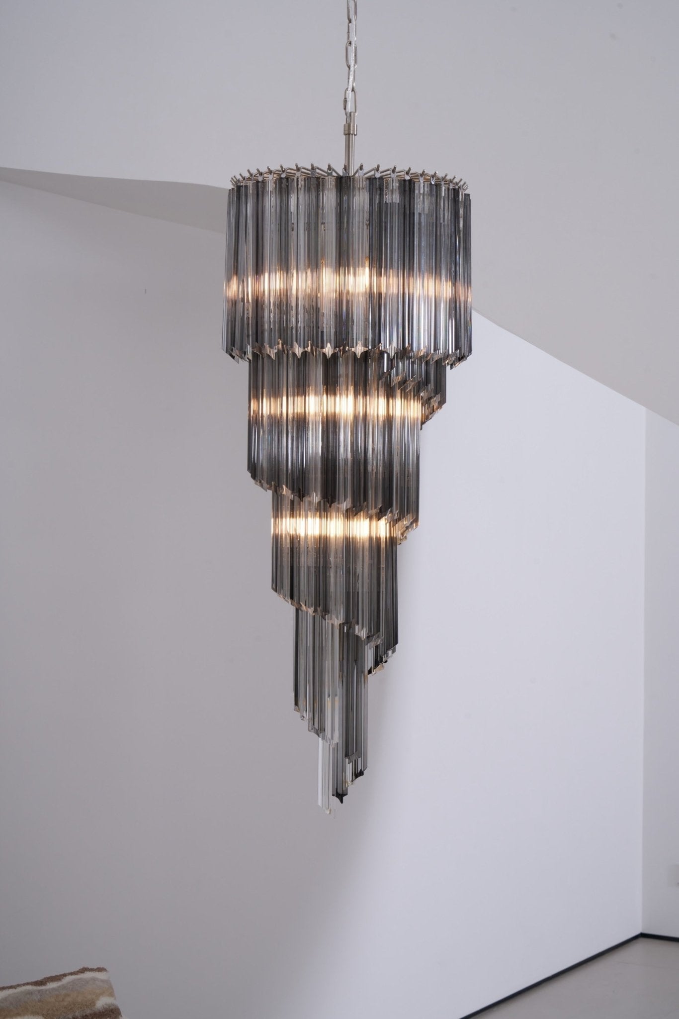 Aurora Chandelier Smoked Glass Spiral - Letslighting