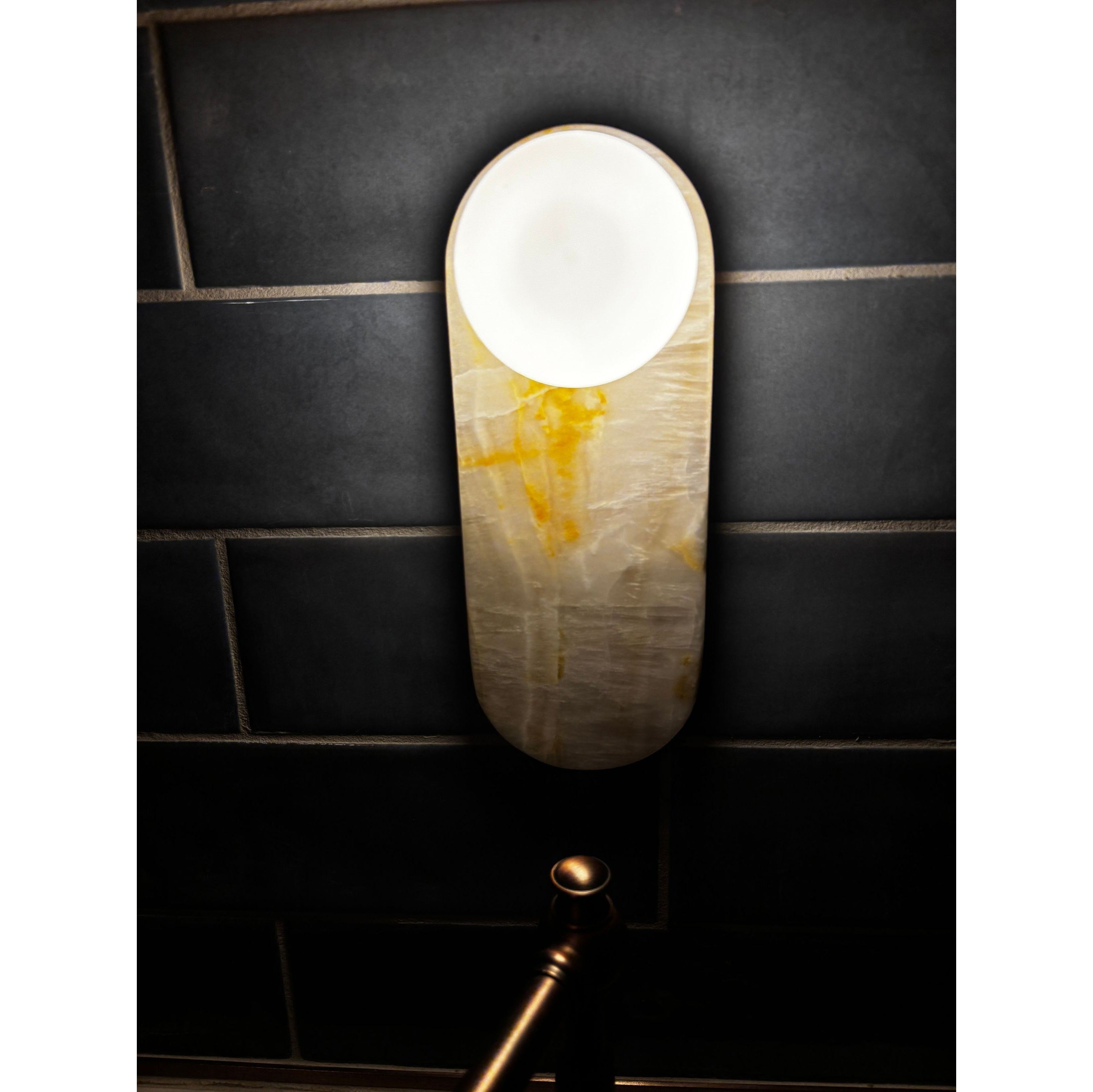 Comarion Premium Nordic Art White Marble Jade Sconce Wall Lamp - Lamp Copper