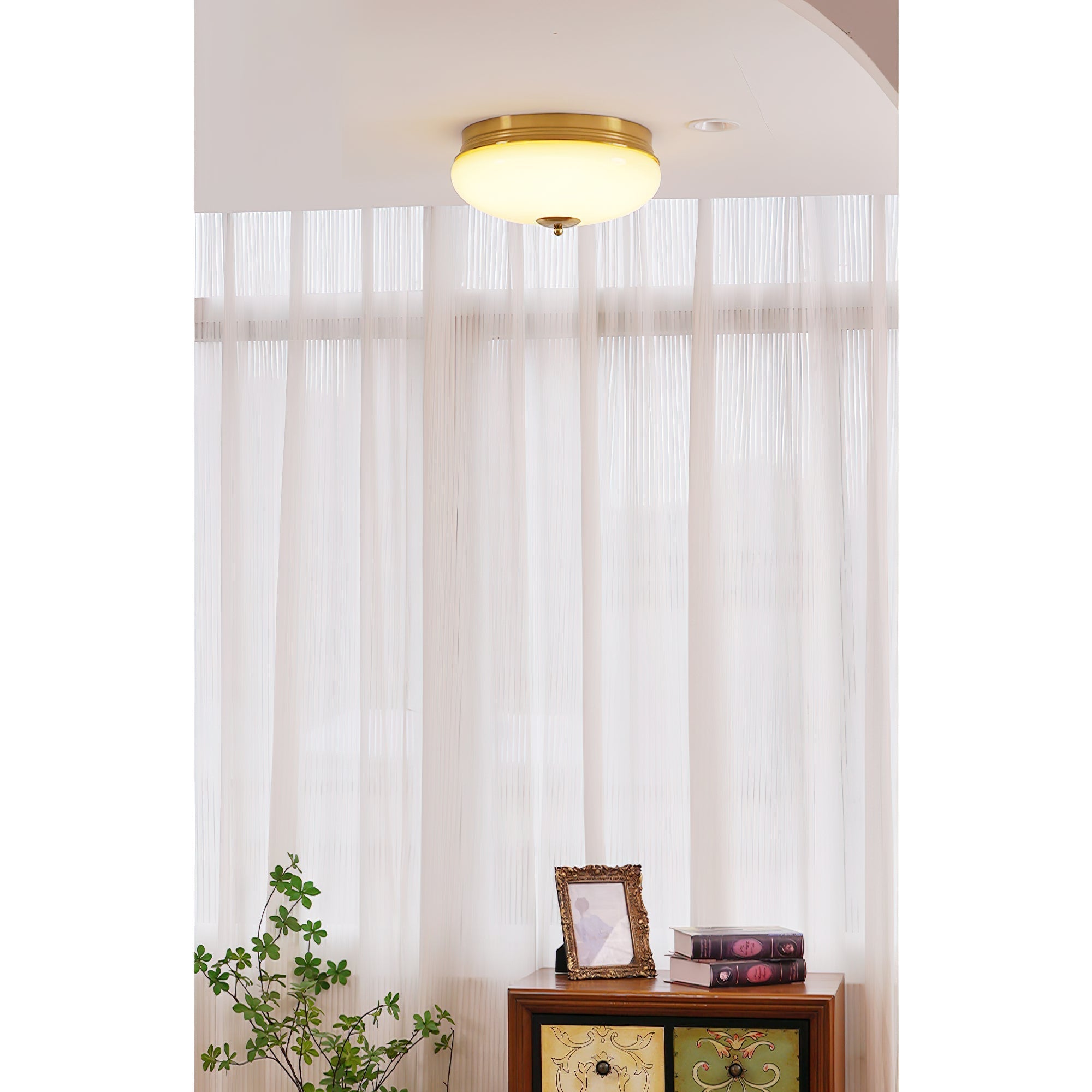 Vatalisra Lampe de Plafond Ronde Métal Verre Minimaliste Moderne - Neutralighting