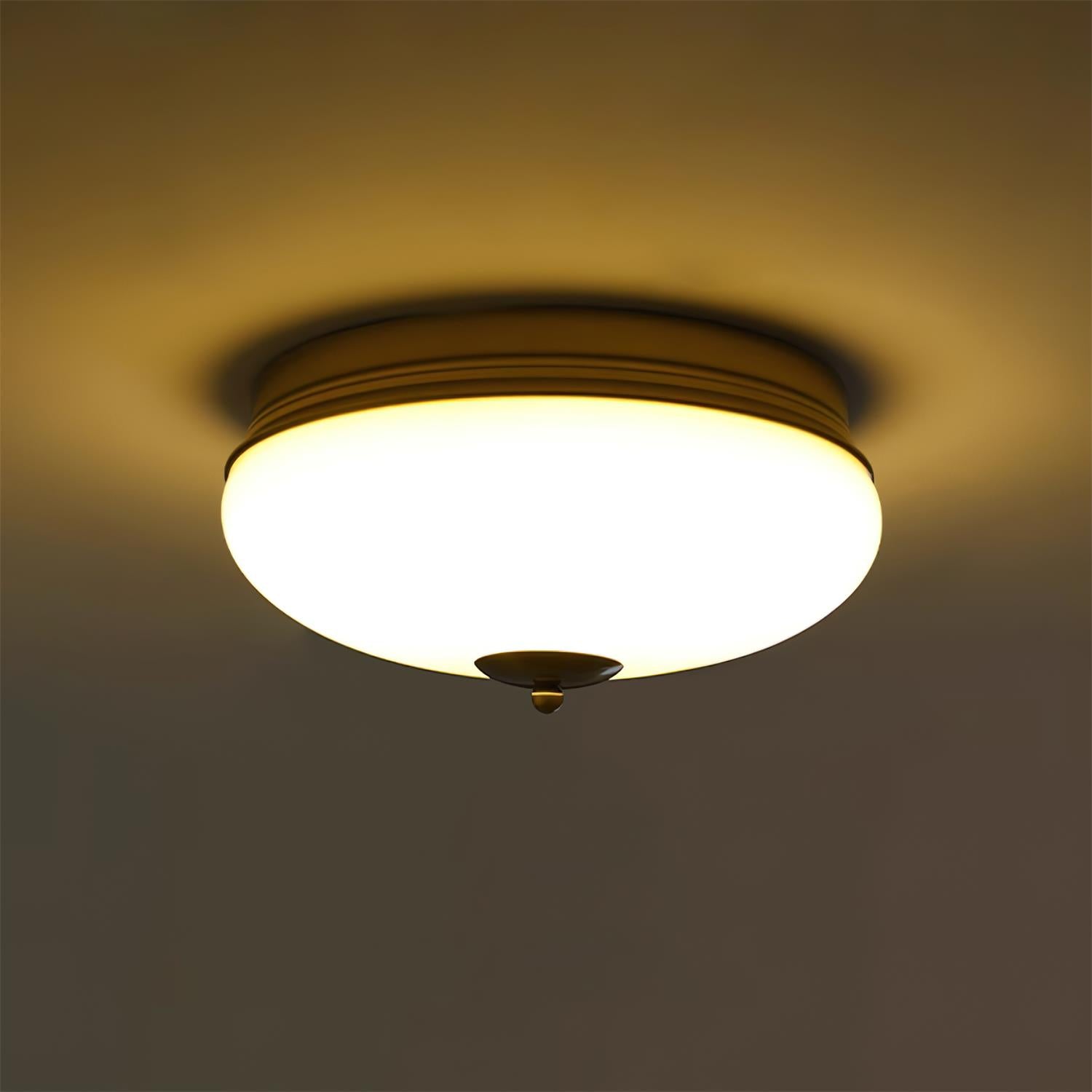 Ludo Plafonnier Laité Verre Laiton Accent Classique - Neutralighting