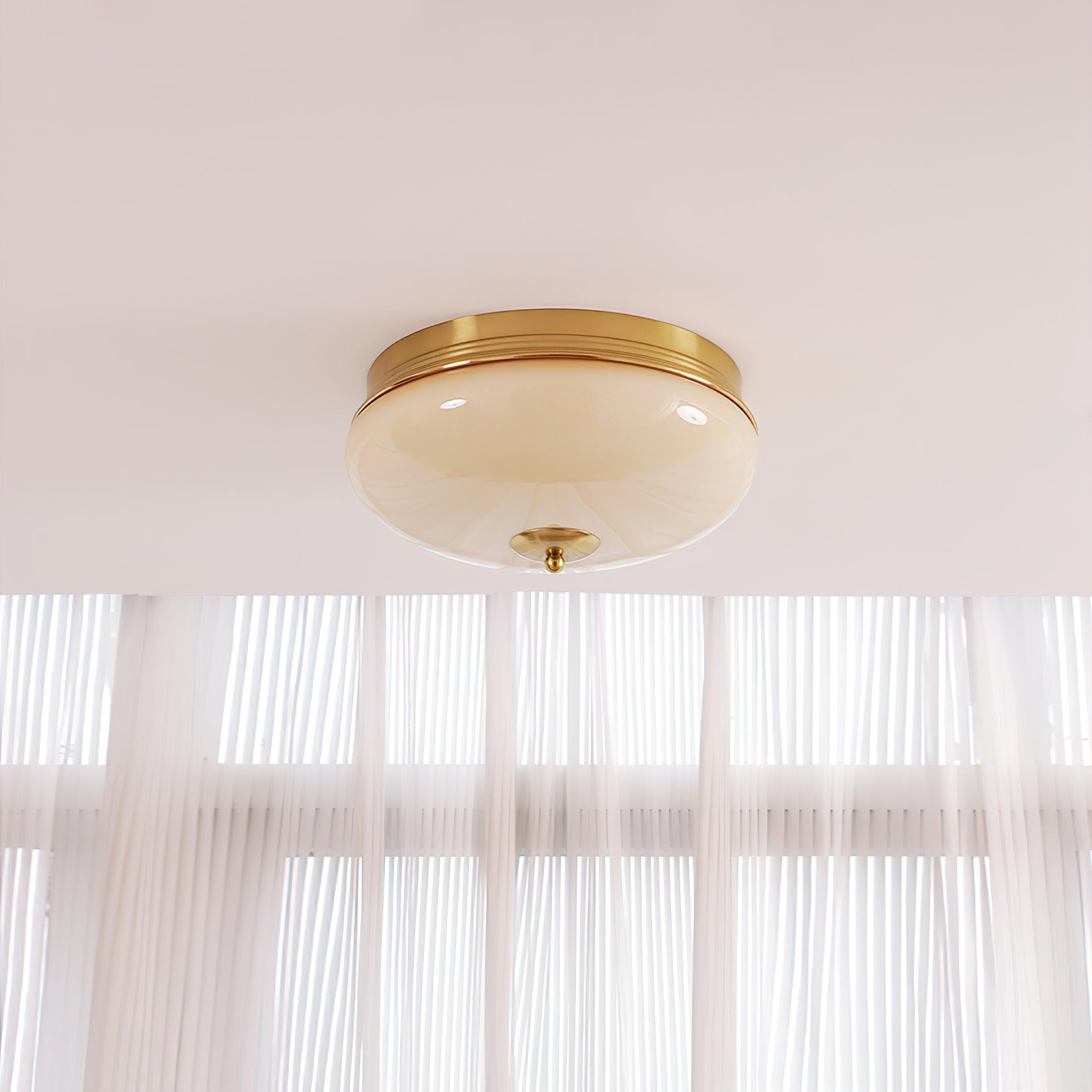 Vatalisra Lampe de Plafond Ronde Métal Verre Minimaliste Moderne - Neutralighting