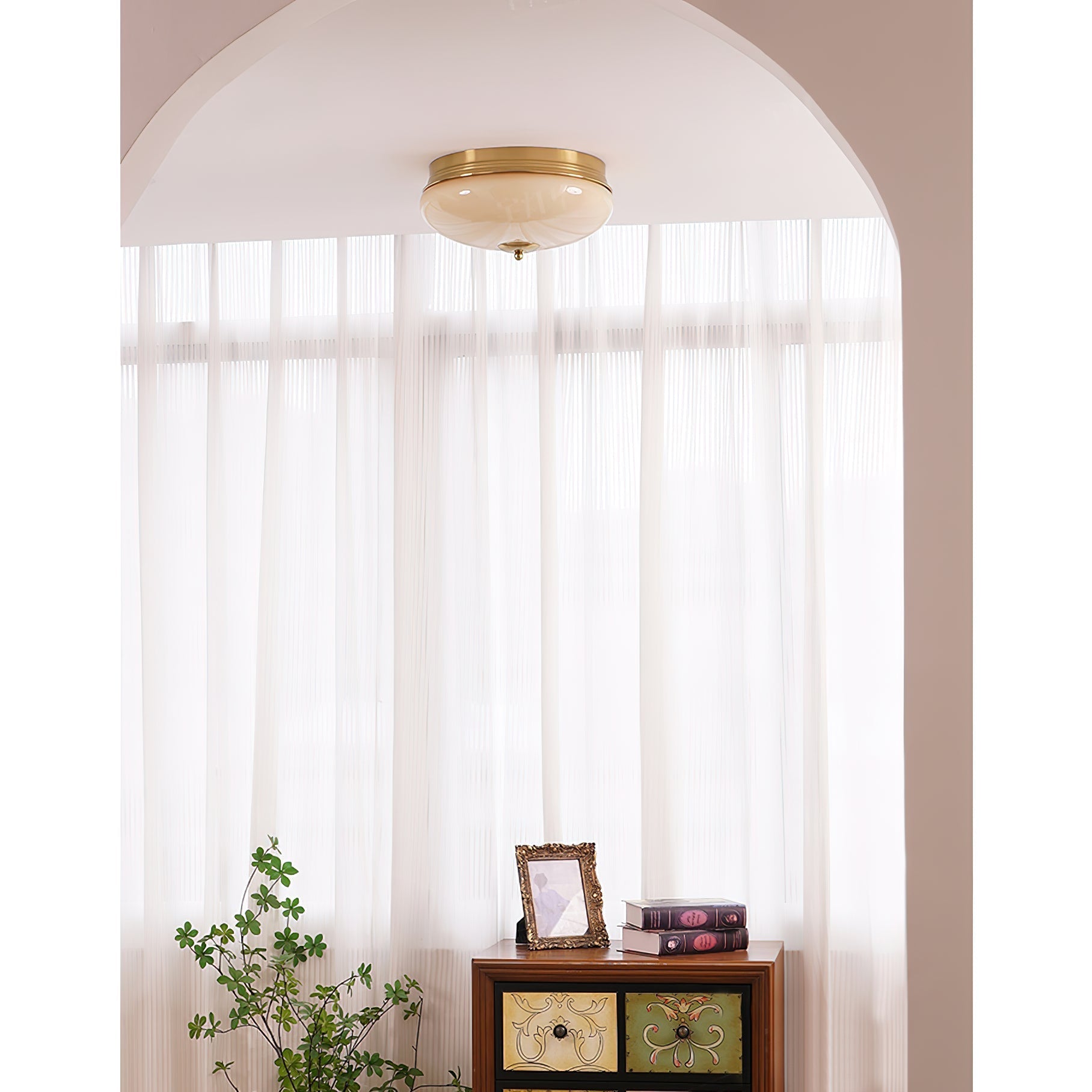 Vatalisra Lampe de Plafond Ronde Métal Verre Minimaliste Moderne - Neutralighting