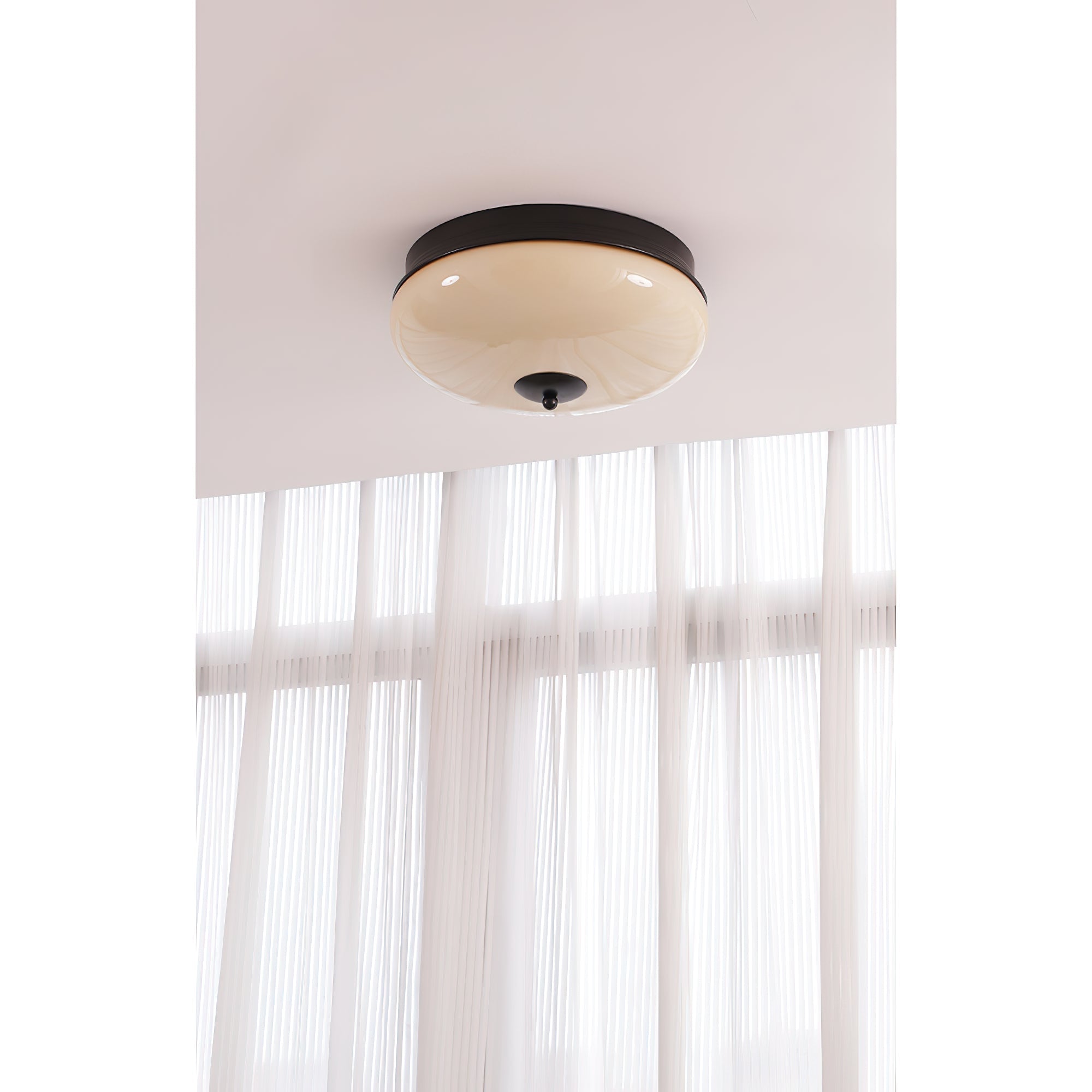 Vatalisra Lampe de Plafond Ronde Métal Verre Minimaliste Moderne - Neutralighting