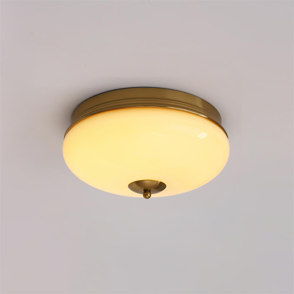 Ludo Plafonnier Laité Verre Laiton Accent Classique - Neutralighting