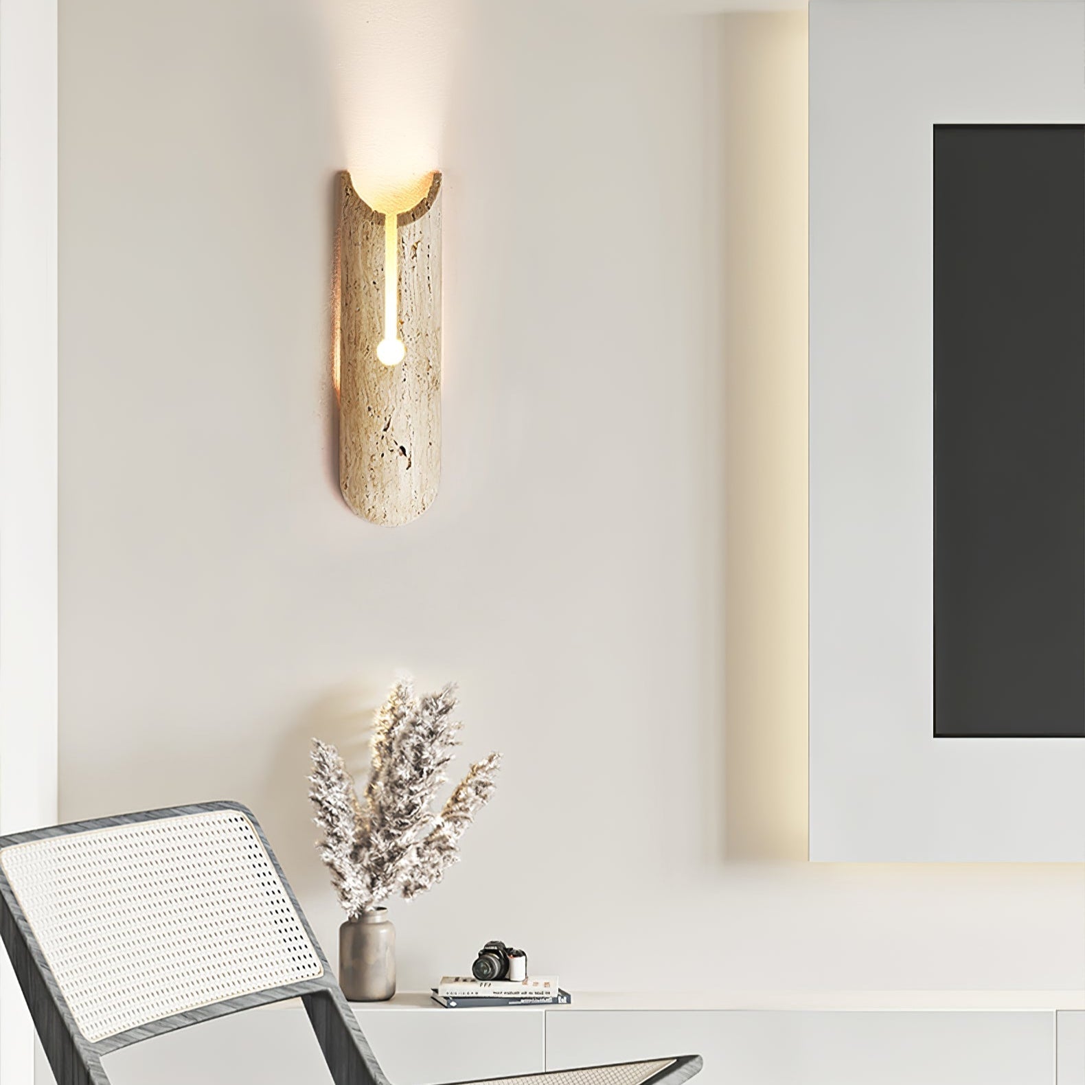 Elraeila Applique Murale Rustique en Travertin - Neutralighting