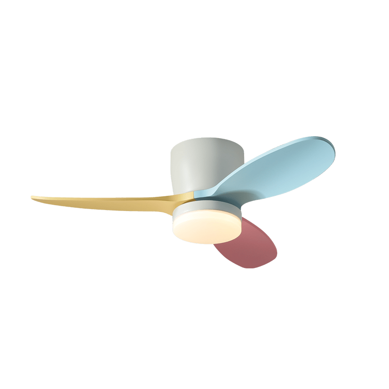 Vue de dessus du plafonnier ventilateur Milo Pétale, soulignant son design circulaire.