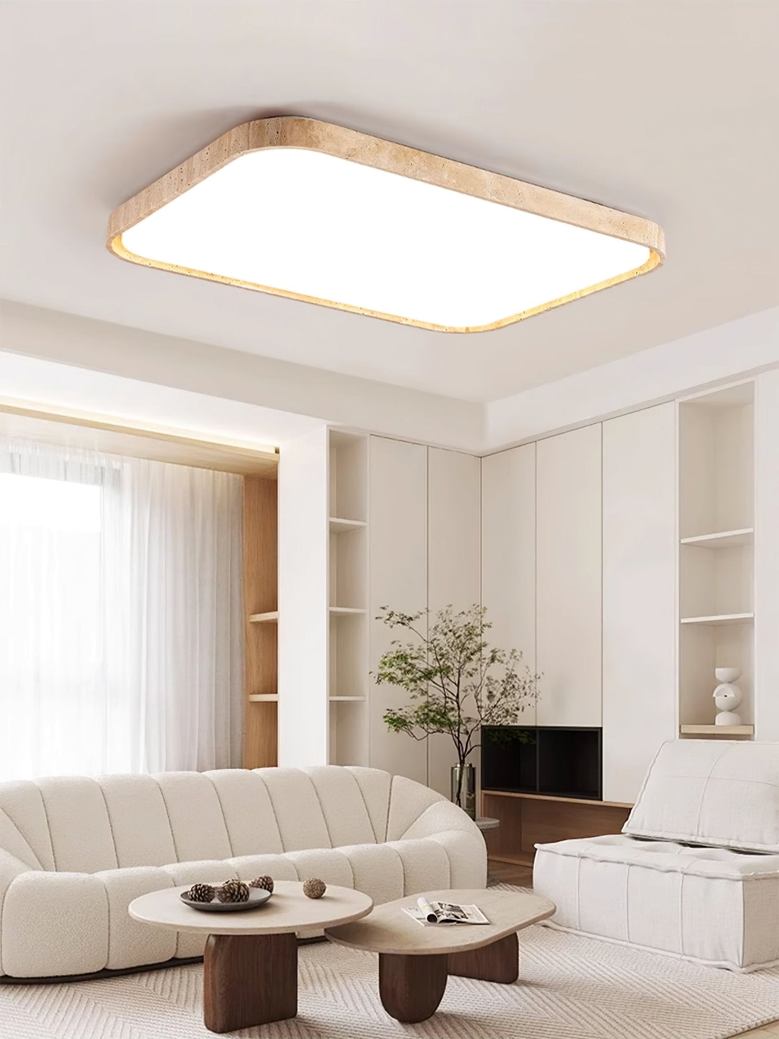 Aisle Travertine Square Ceiling Light - Letslighting