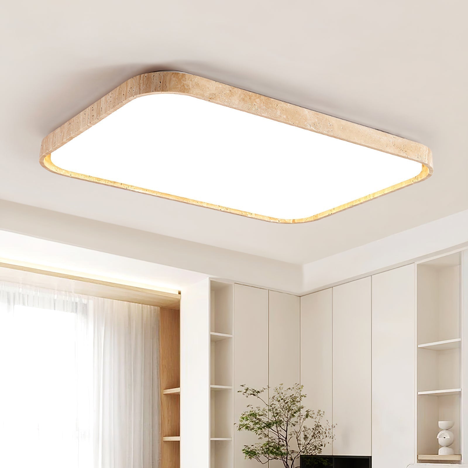 Aisle Travertine Square Ceiling Light - Letslighting