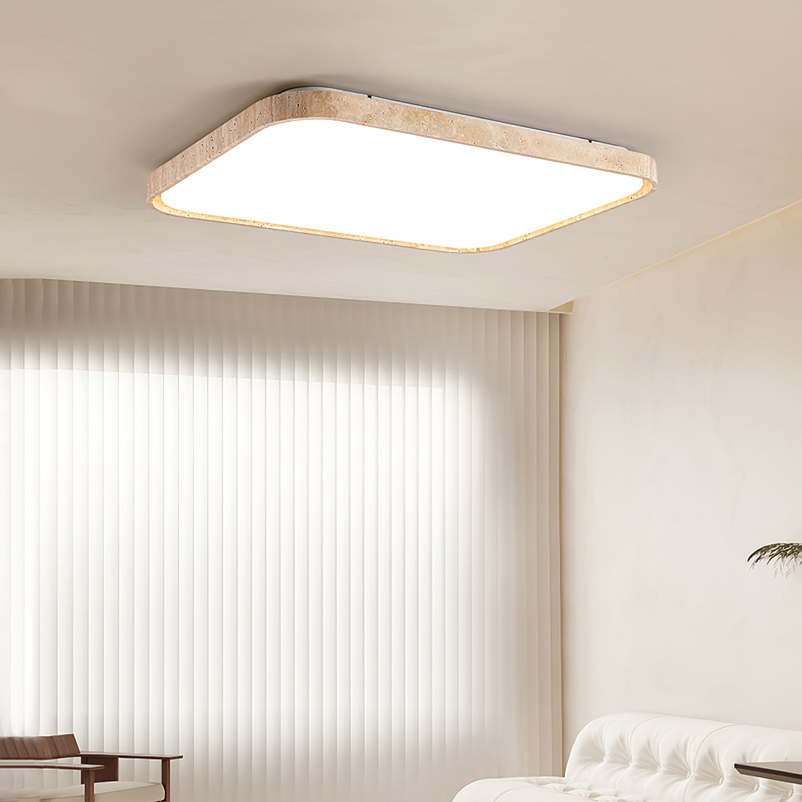 Aisle Travertine Square Ceiling Light - Letslighting