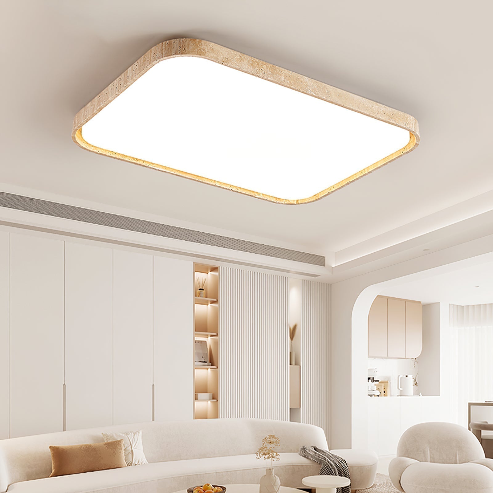 Aisle Travertine Square Ceiling Light - Letslighting