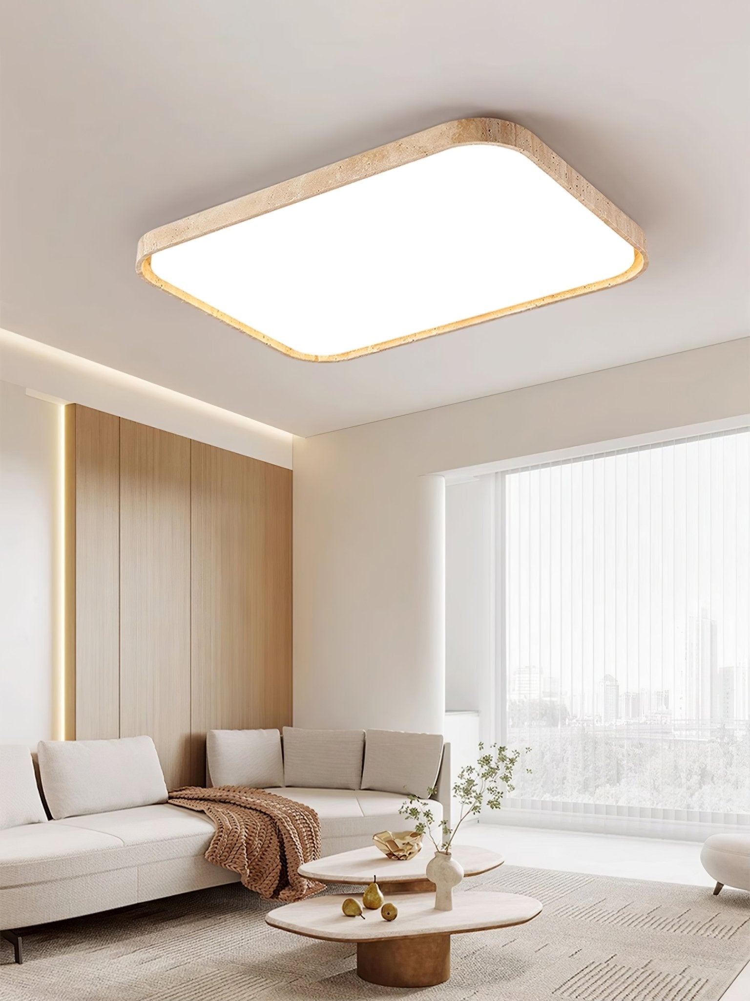 Aisle Travertine Square Ceiling Light - Letslighting