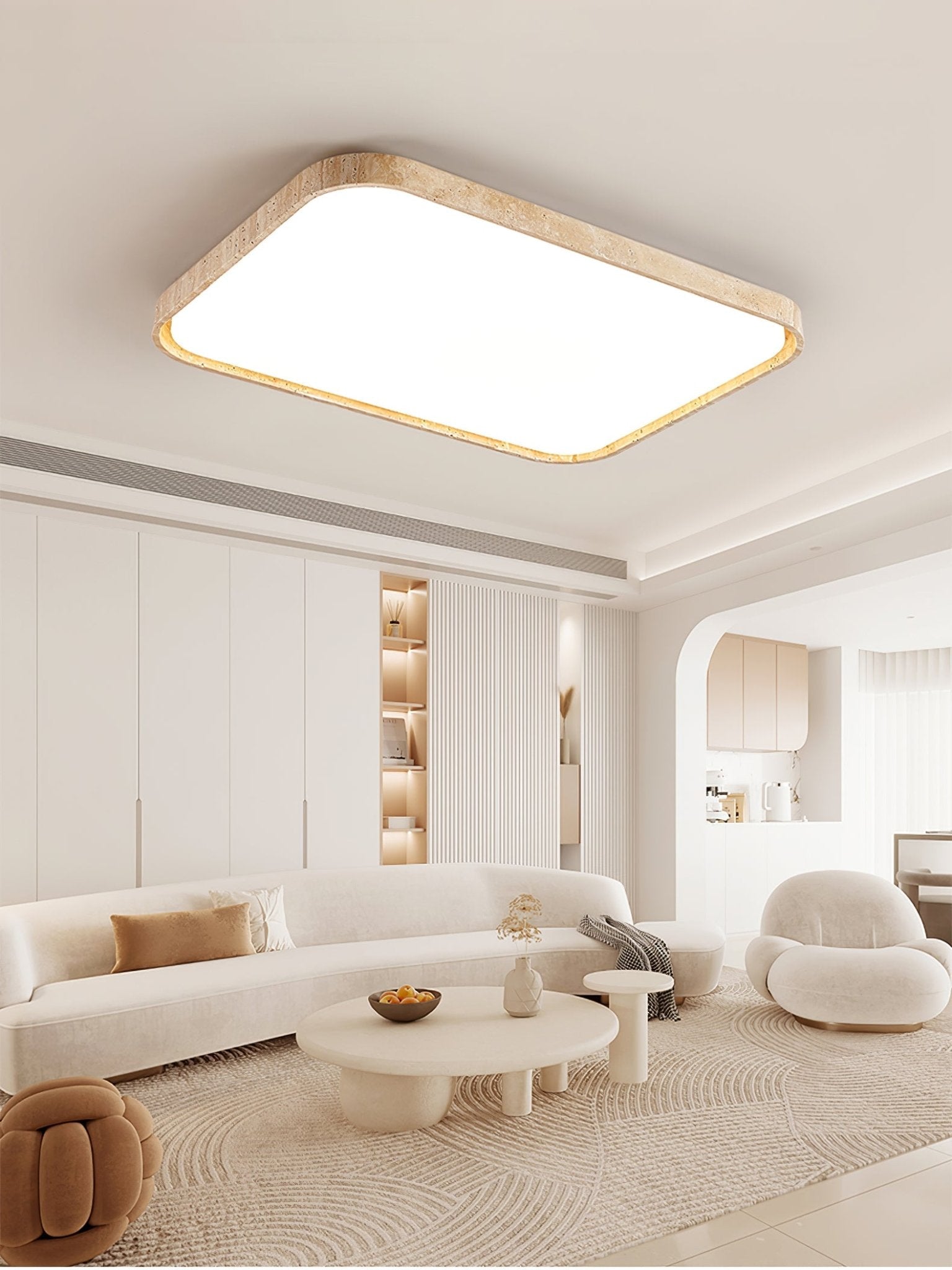 Aisle Travertine Square Ceiling Light - Letslighting