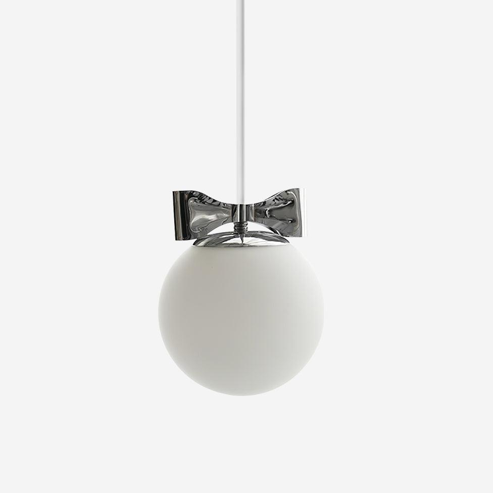 Luna Pendant Lamp Glass Globe Chrome Accent Minimalist - Letslighting