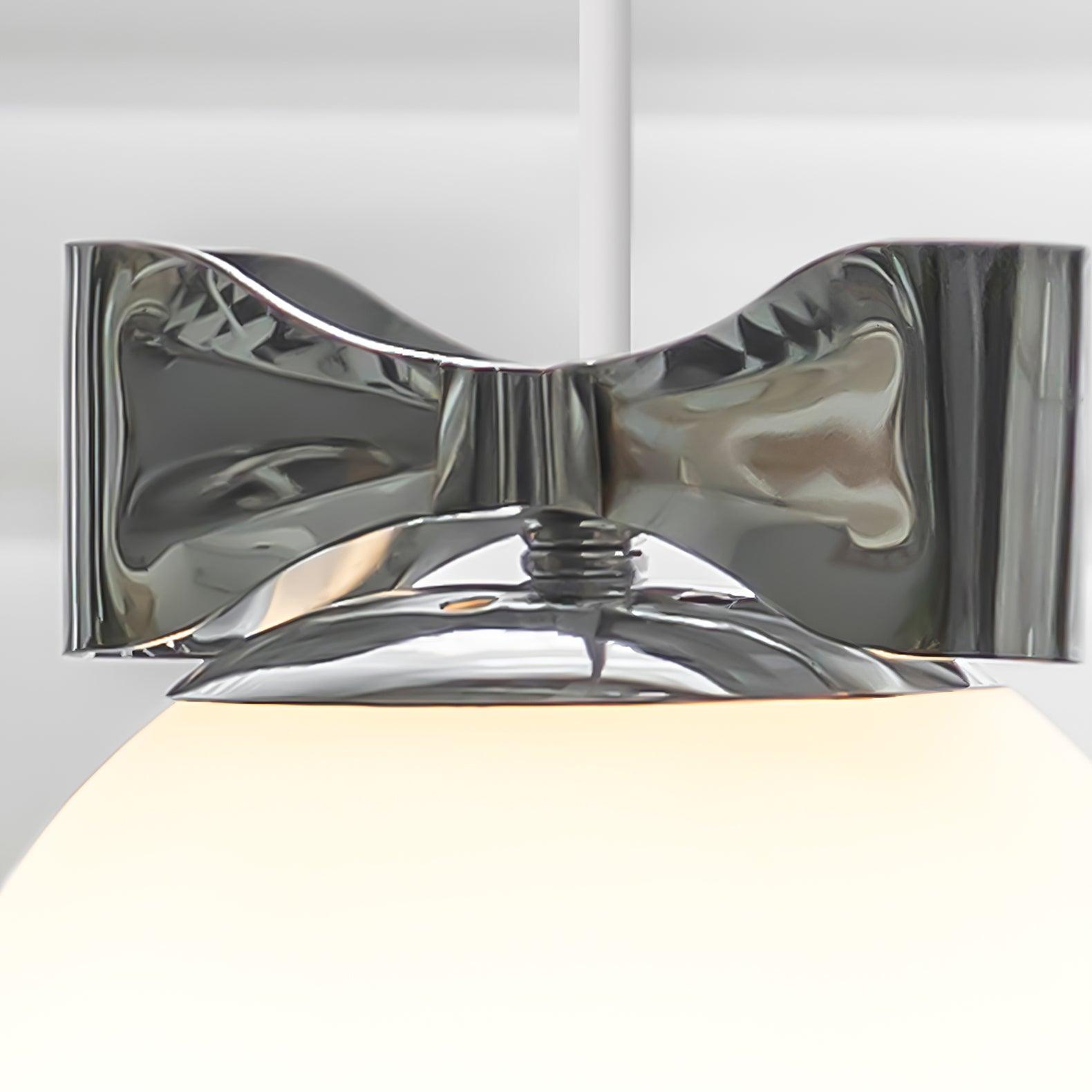 Luna Pendant Lamp Glass Globe Chrome Accent Minimalist - Letslighting