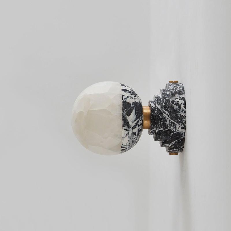 Nythee Modern Minimalist Brass Marble Wall Lamp - Lamp Copper