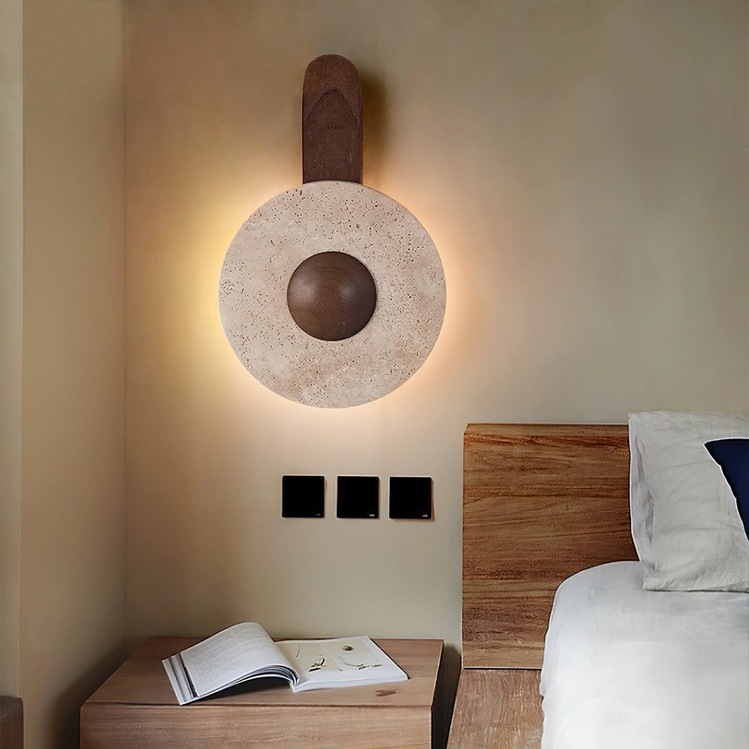 Nymarora Applique Murale Circulaire en Travertin - Neutralighting