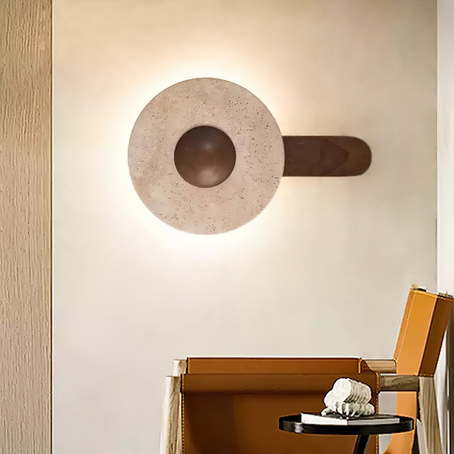 Nymarora Applique Murale Circulaire en Travertin - Neutralighting