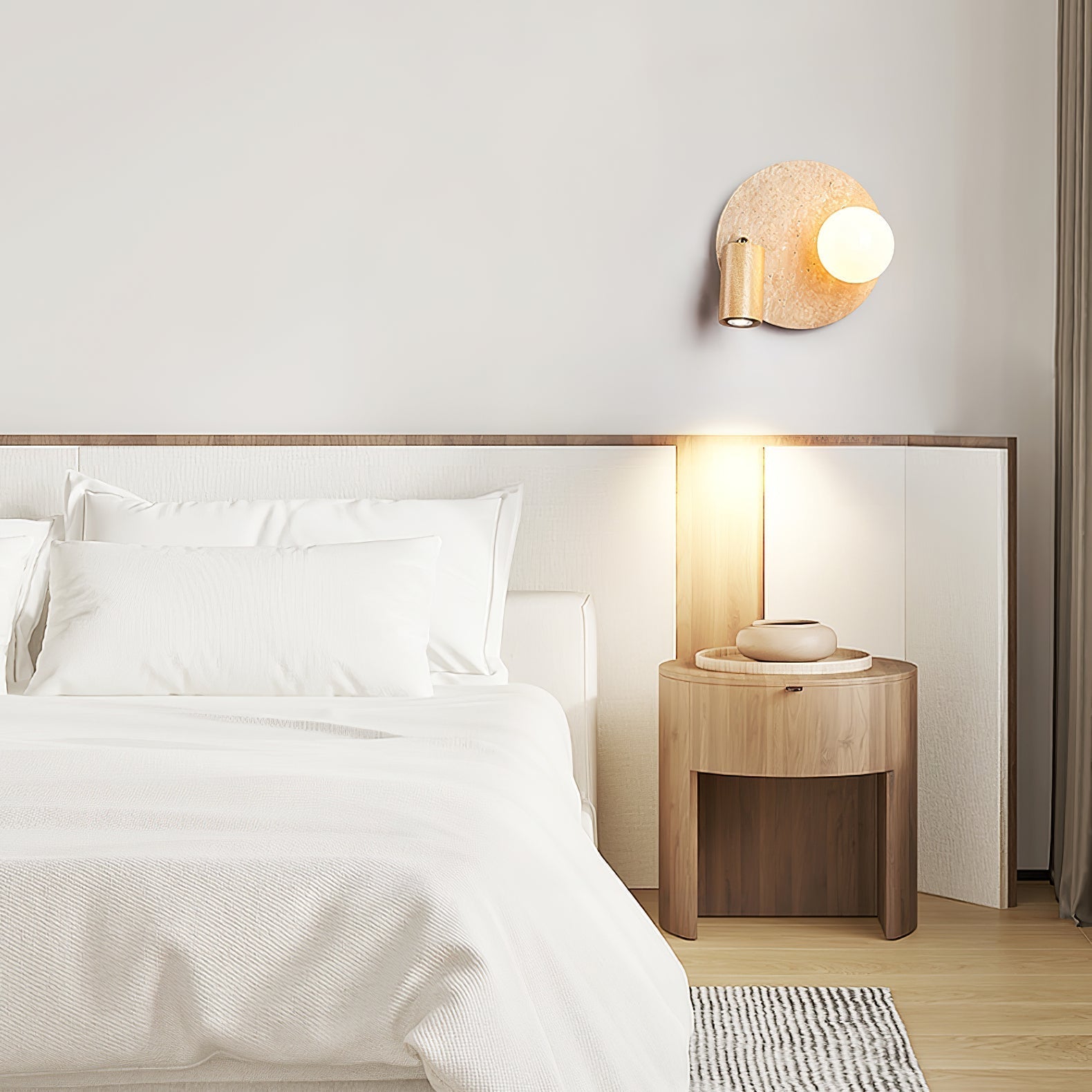 Armara Travertine Disc Wall Light - Letslighting