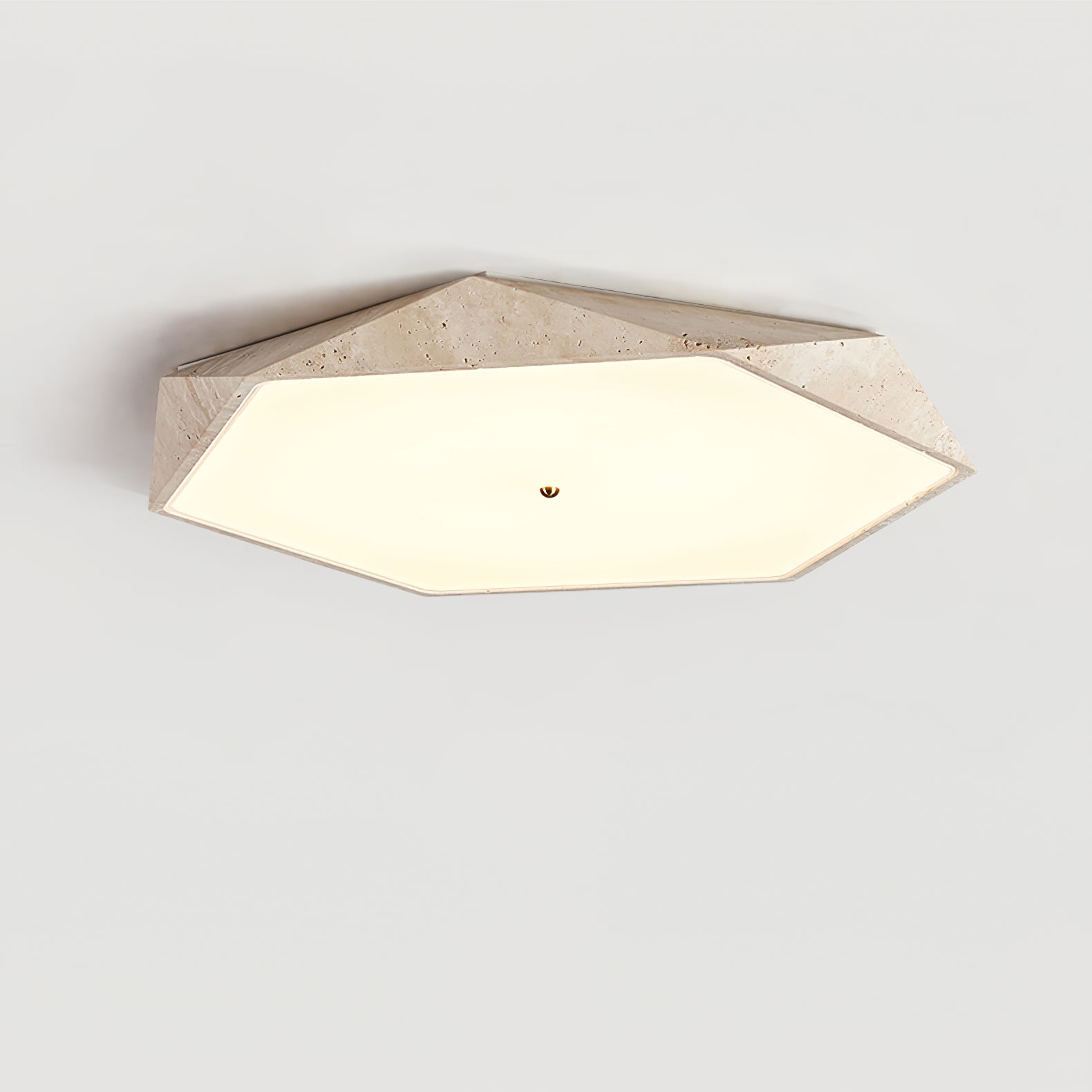 Hexagonal Lumière de Plafond Élégante en Travertin - Neutralighting