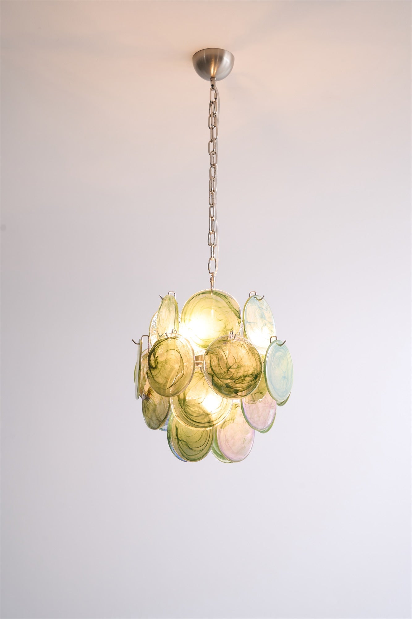 Aurora Chandelier Multicolor Murano Disc Layered Artistic - Letslighting