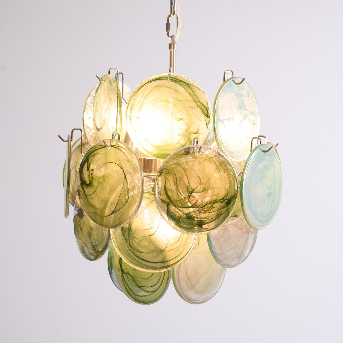 Aurora Chandelier Multicolor Murano Disc Layered Artistic - Letslighting