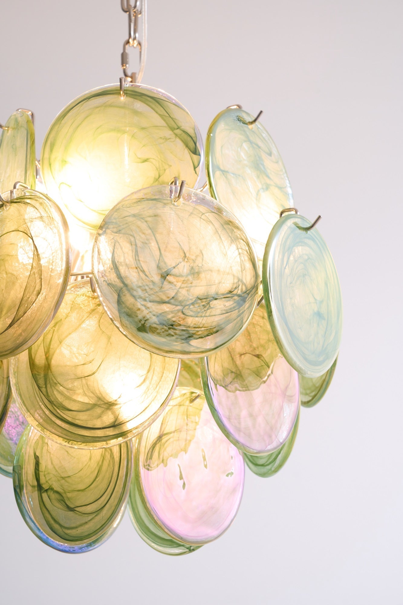 Aurora Chandelier Multicolor Murano Disc Layered Artistic - Letslighting